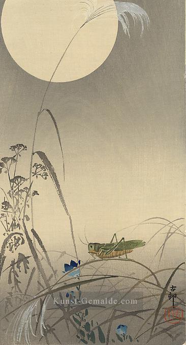 Grasshoper und flauder Mond Ohara Koson Japanisch Ölgemälde